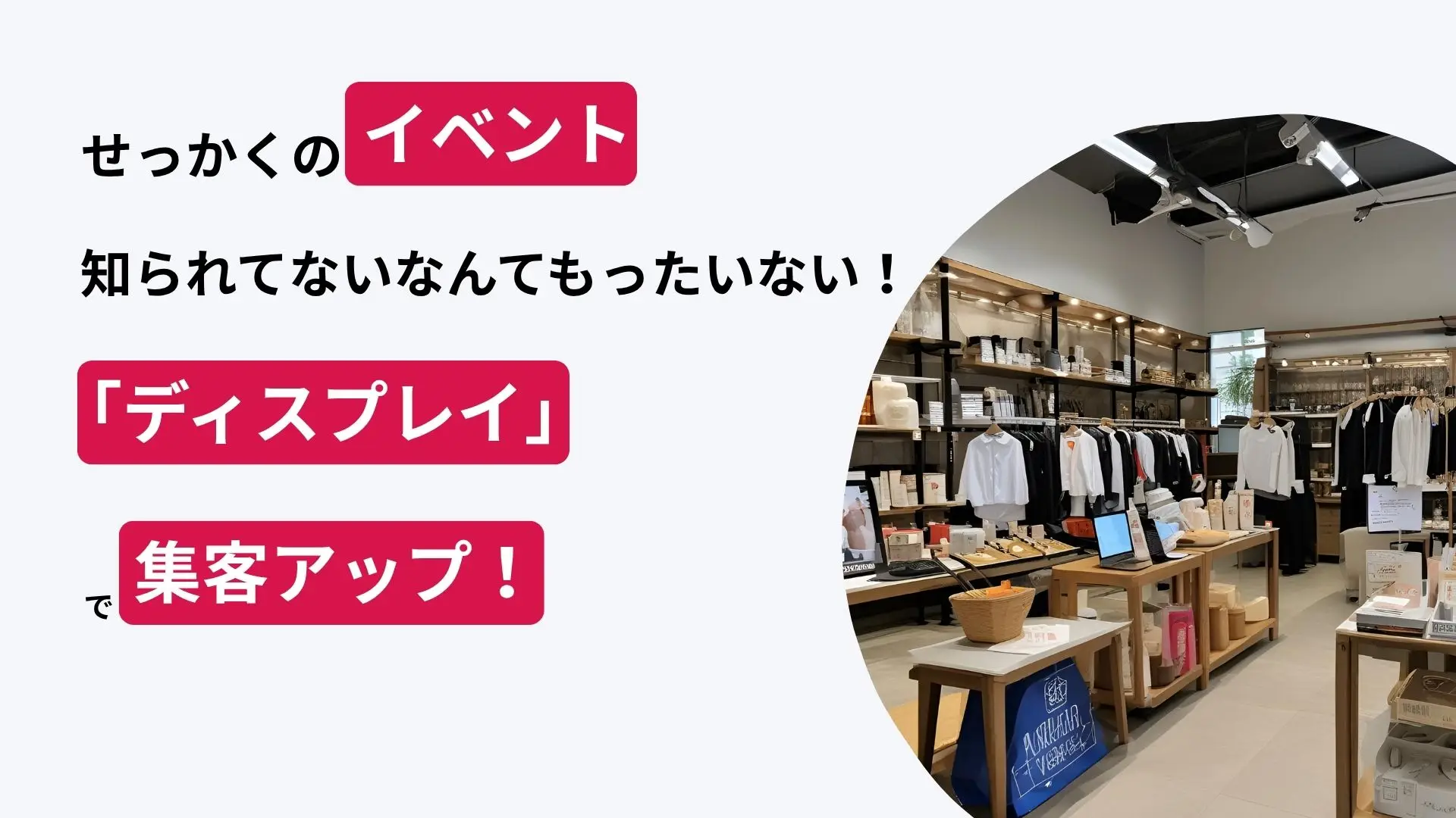 せっかくのイベント、知られてないなんてもったいない！目を引く「ディスプレイ」で集客アップ！